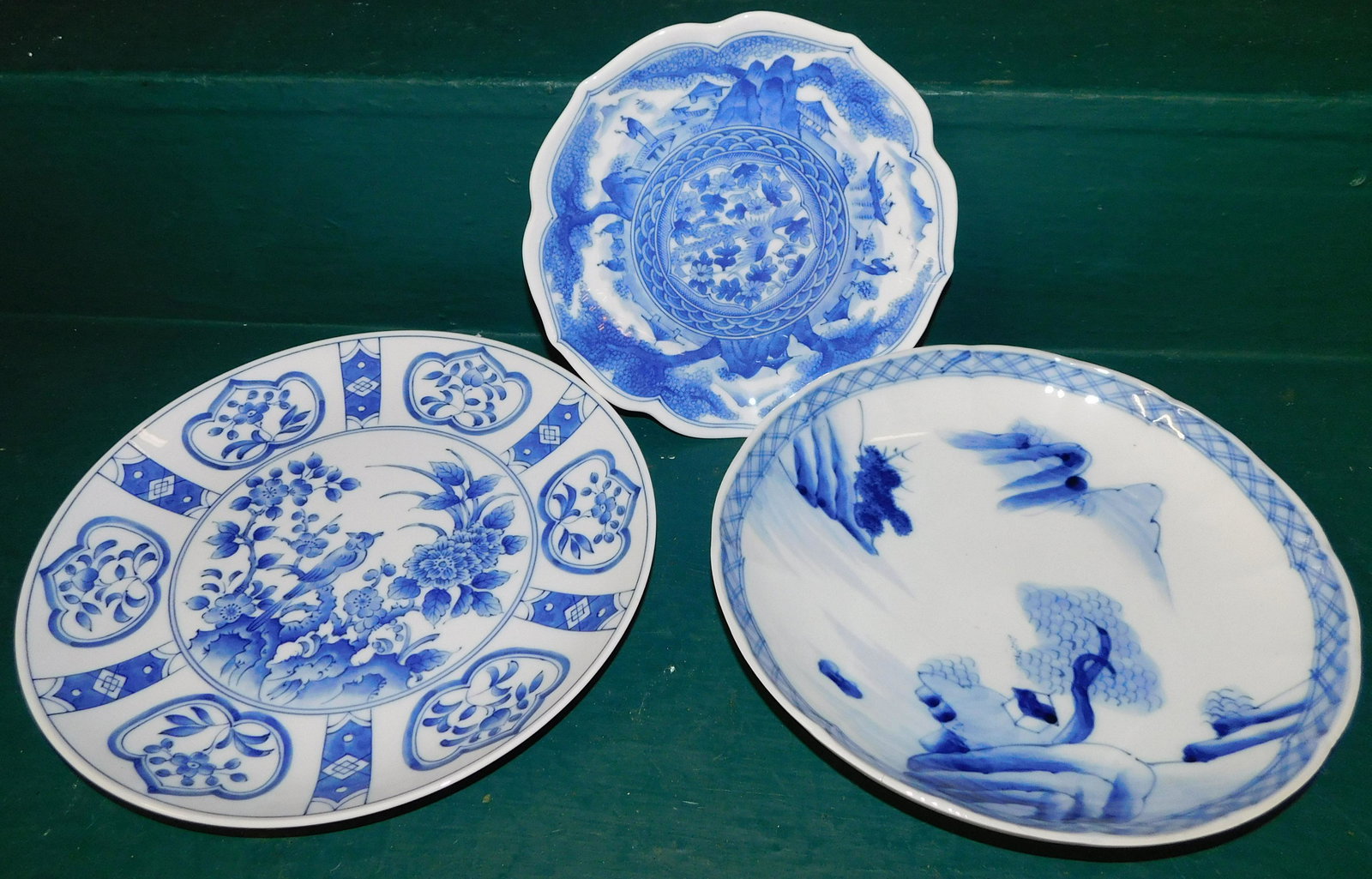 3 Pc Misc. Contemp. Blue & White Porcelain (1 of 1)