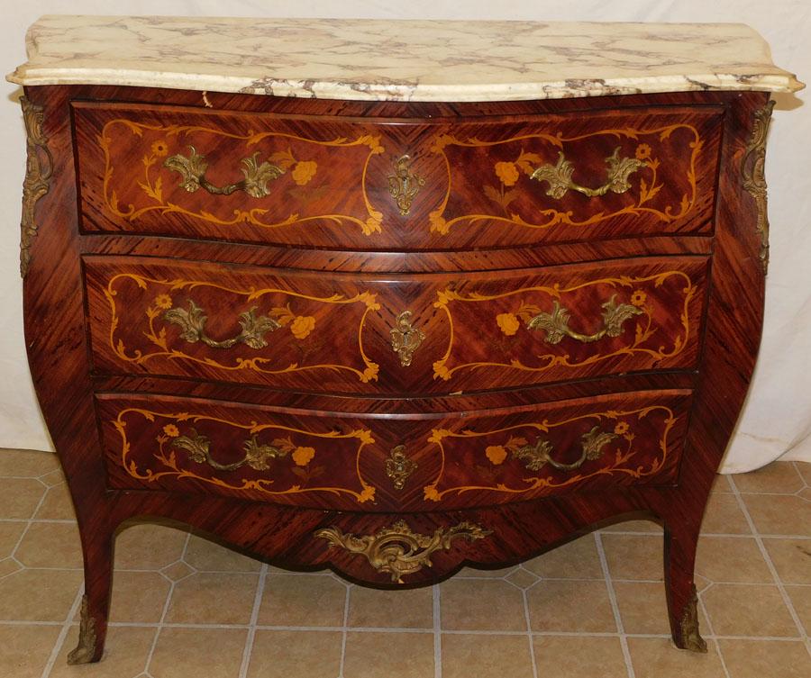 Rosewood Inlay 3 Dr French MT Commode (1 of 6)