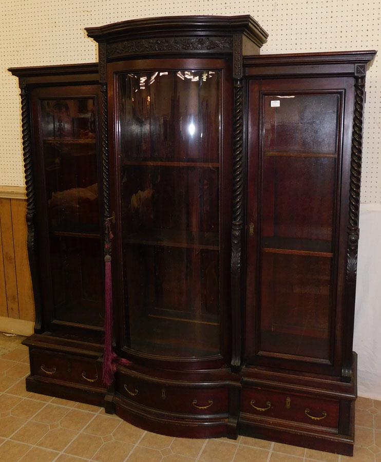 19th C Mahogany Three Part Empire Bookcase (1 of 5)