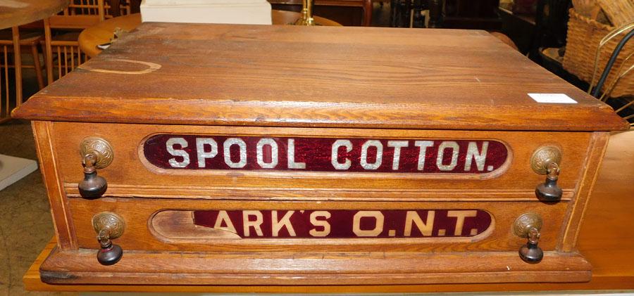 Chestnut Two Drawer Spool Cabinet: Chestnut Two Drawer Spool Cabinet 22" W 15" D 8" H