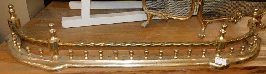 Brass Fire Fender: Brass Fire Fender 49" W 6 1/2" H