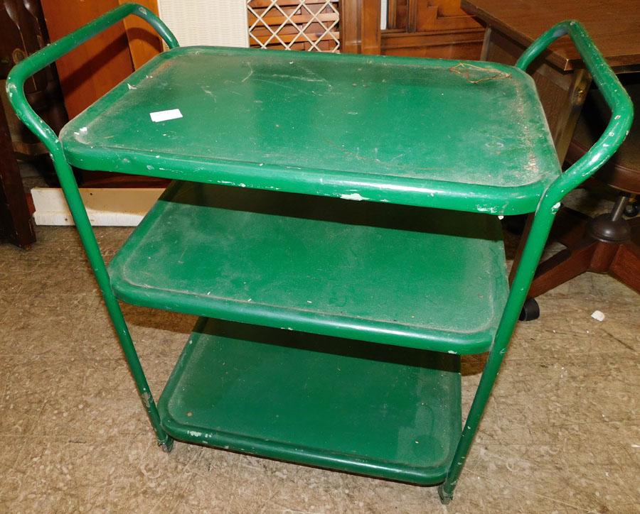 Painted Metal Tea Cart: Painted Metal Tea Cart 27 1/2" W 16" D 31 1/2" H