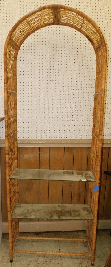 Wicker & Glass Bookshelf: Wicker & Glass Bookshelf 30" W 12 1/2" D 84" H