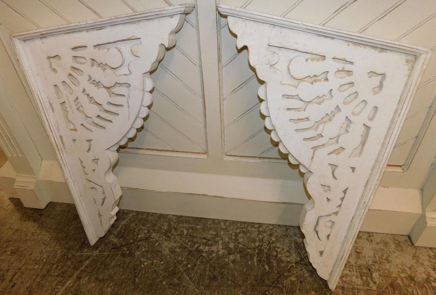 Pair Contemporary Painted Corbels: Pair Contemporary Painted Corbels 19" X 27"