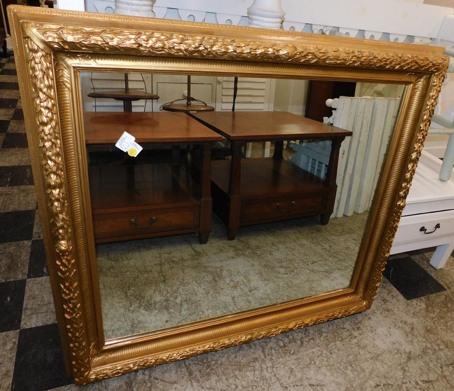 Antique Gilt Framed Mirror: Antique Gilt Framed Mirror 41" X 36 1/2"
