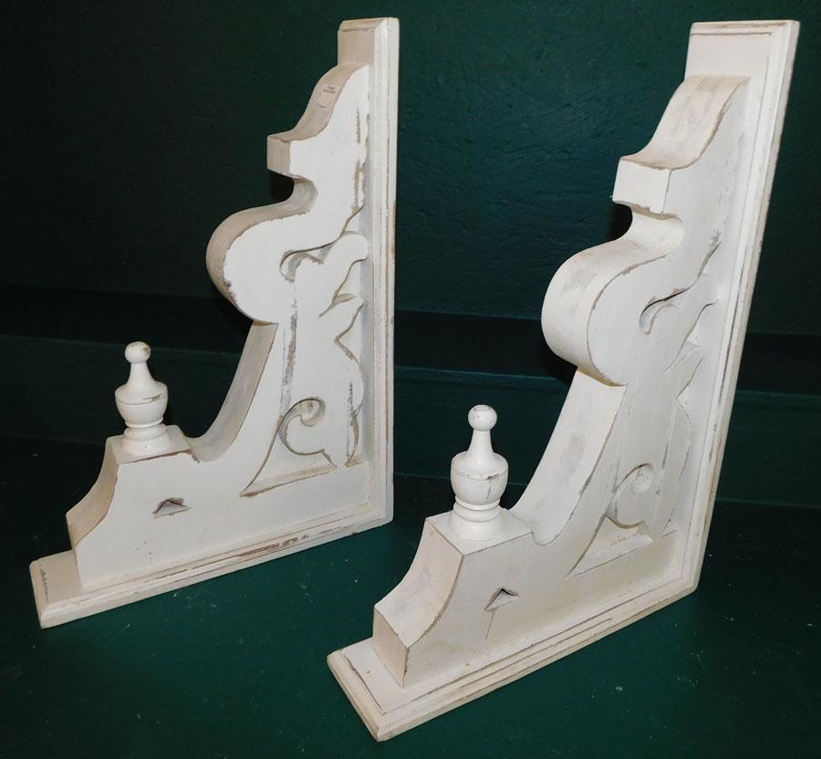 Pair Contemporary Painted Corbels: Pair Contemporary Painted Corbels 14 1/4" X 21"