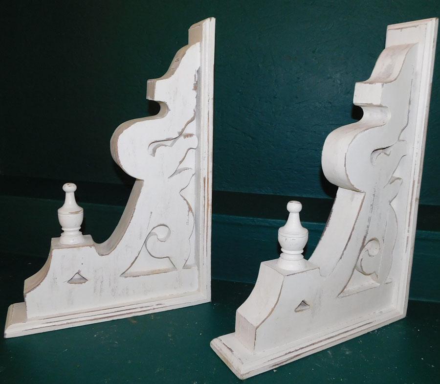 Pair Contemporary Painted Corbels: Pair Contemporary Painted Corbels 14 1/4" X 21"