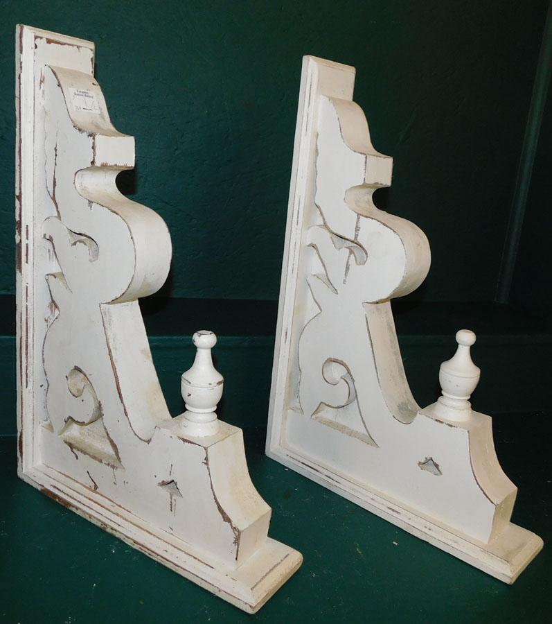 Pair Contemporary Painted Corbels: Pair Contemporary Painted Corbels 14 1/4" X 21"