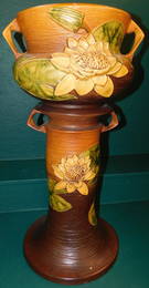 Roseville Water Lily Jardiniere On Stand