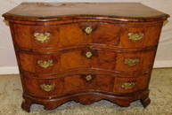 18th C Serp Burl Wal Continental Commode
