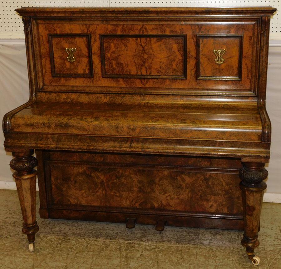 Burl Walnut Kirkman London Upright Piano (1 of 14)