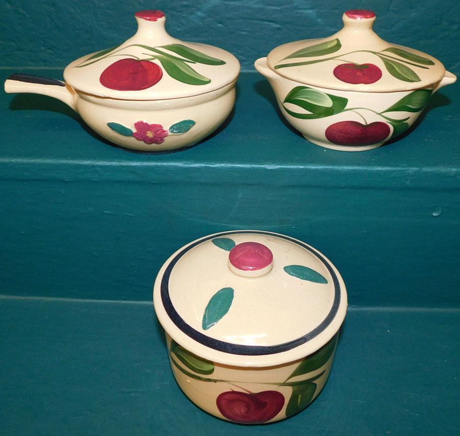 Watt Pottery Apple 3 Covered Dishes (1 of 2)