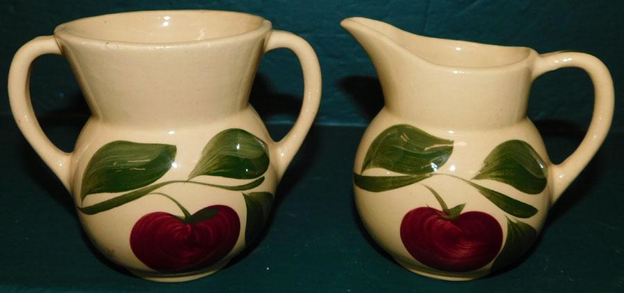 Watt Pottery Apple -Cream & Sugar (1 of 3)