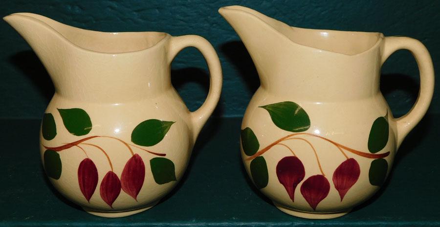 Watt Pottery Cherry -- 2 Pitchers (1 of 3)