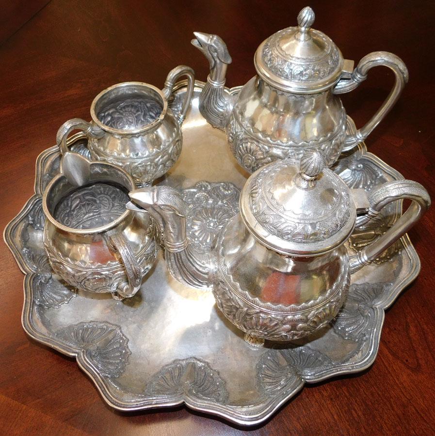 5 Pc Silver Plate Tea Set (1 of 7)