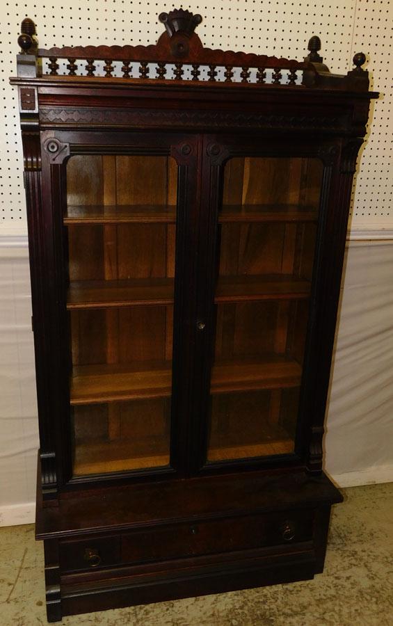 Victorian Walnut Bookcase (1 of 4)