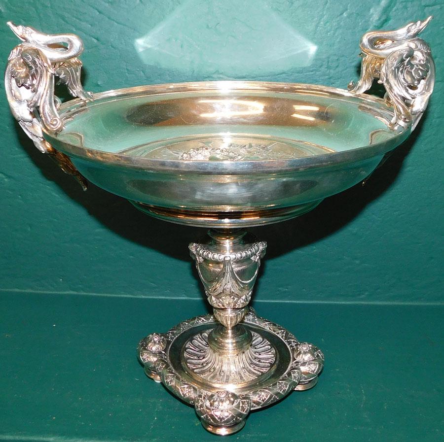 Ornate Continental Silver SP Footed Center Piece (1 of 4)