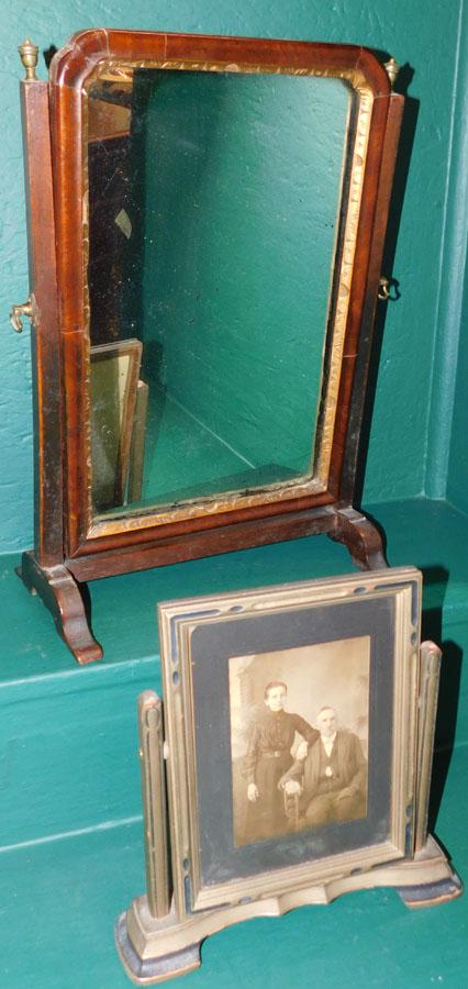 19th C Wal Shaving Mirror & Ant Photo In Frame (1 of 5)