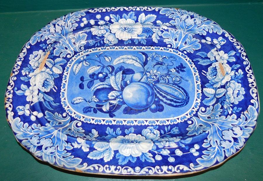 English Flow Blue Transferware Platter (1 of 2)