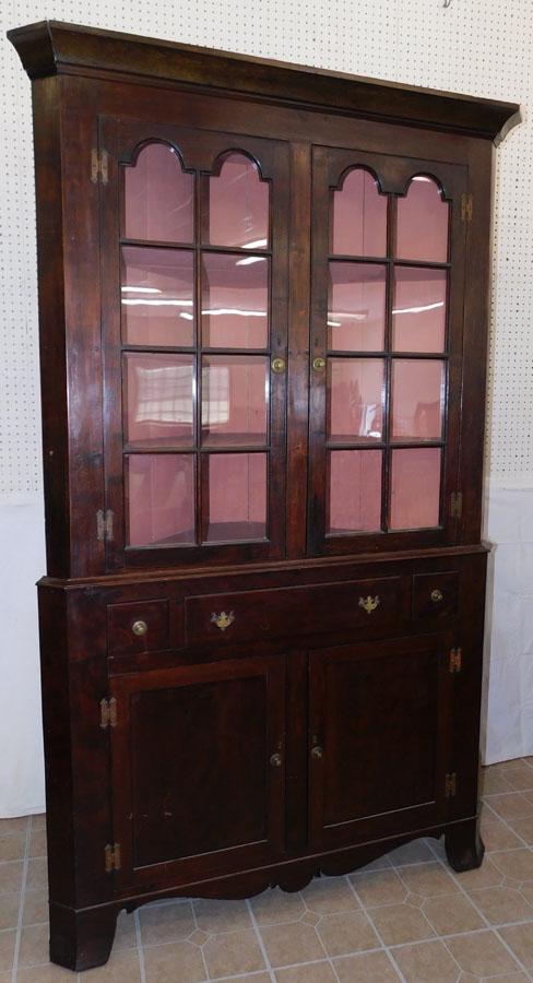 19th C Cherry Corner Cabinet (1 of 5)
