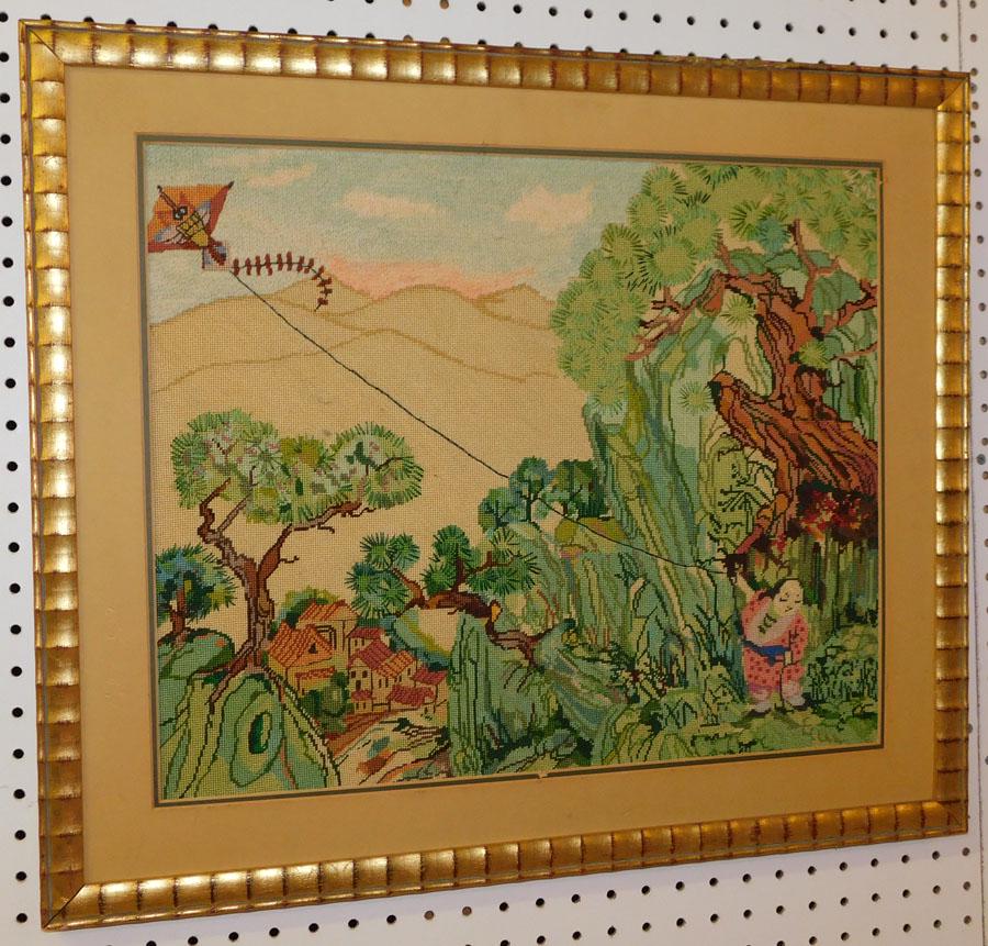 Framed Oriental Needlework (1 of 2)