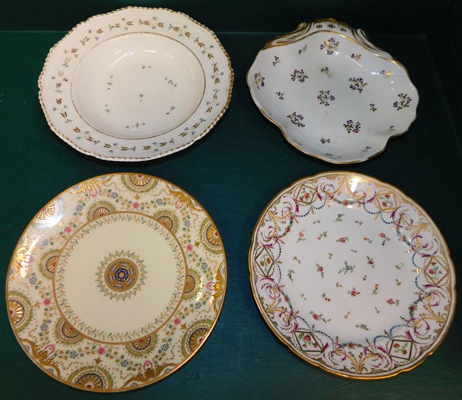 4 19th C Derby & Minton Bowls & Plates: 4 19th C Derby & Minton Bowls & Plates. 10" Dia (Bowl)