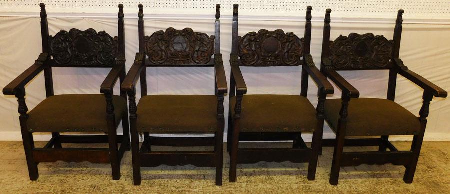Set 4 18th C Italian Arm Chairs (1 of 6)