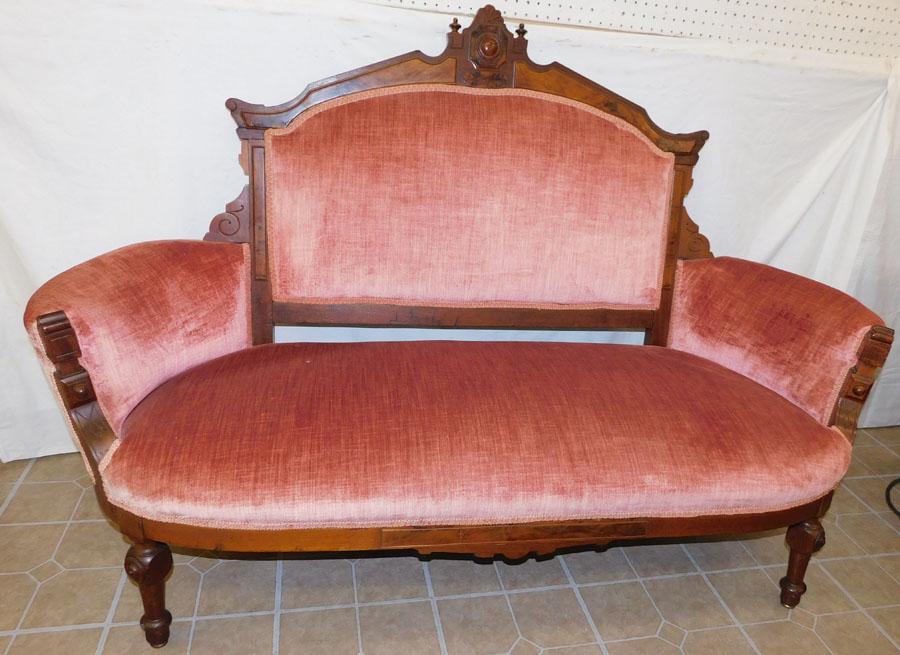 Victorian Walnut Loveseat (1 of 6)