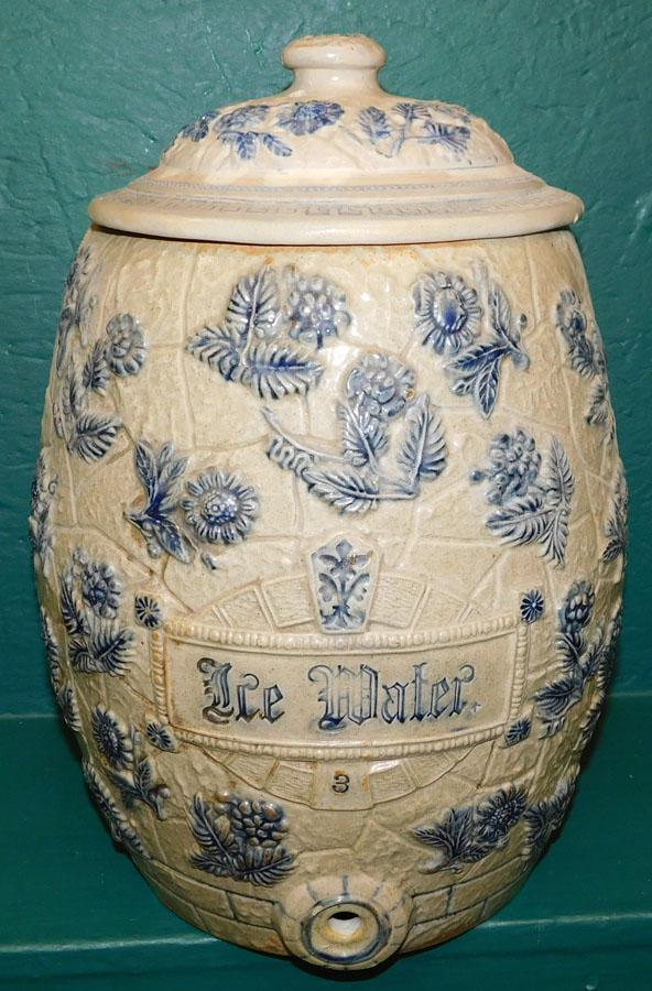 Stoneware 3 Gallon Water Cooler: Stoneware 3 Gallon Water Cooler. 16" H