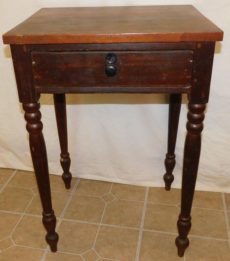 19th C Cherry One Drawer Work Table (1 of 4)
