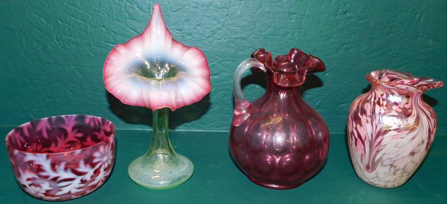 4 Pc Lot Cranberry Glass (1 of 3)