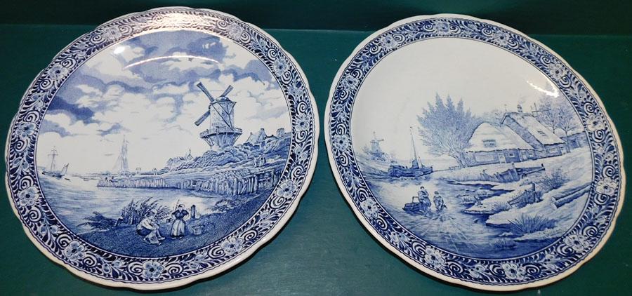 Two Contemporary Blue & White Delft Chargers (1 of 6)
