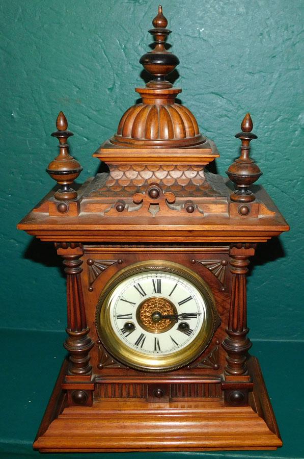 Walnut German Viennese  Shelf Clock (1 of 4)