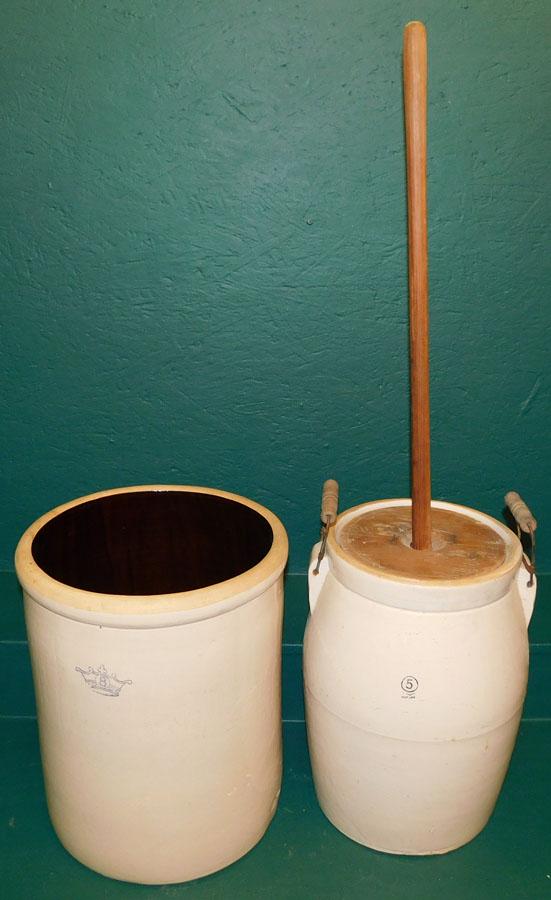 5 Gallon Stoneware Churn & 8 Gallon Crock (1 of 6)