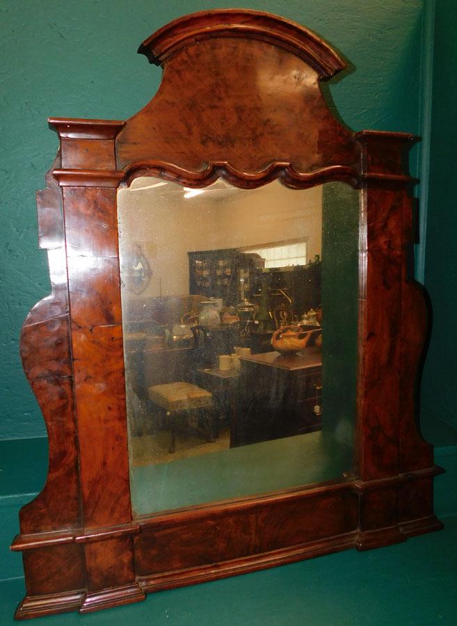 19th C Burl Walnut Mirror (1 of 3)