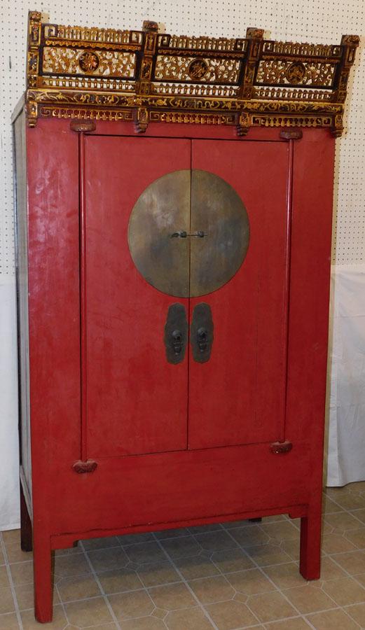 Oriental Red Lacquered Cabinet (1 of 10)