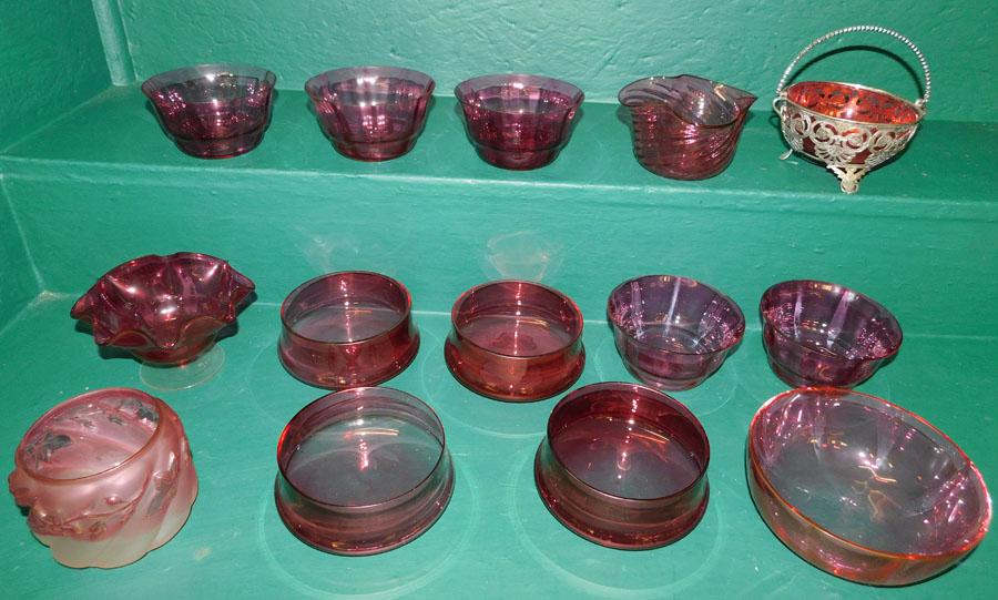 14 Pc Cranberry Glass (1 of 4)