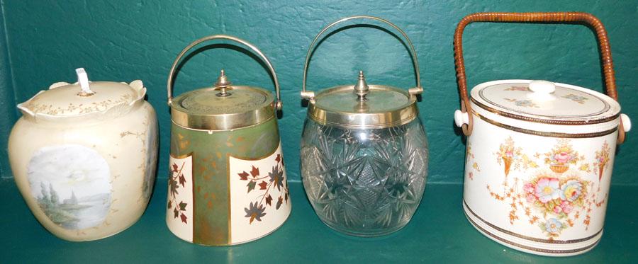 4 Porcelain & Glass Biscuit Jars (1 of 5)