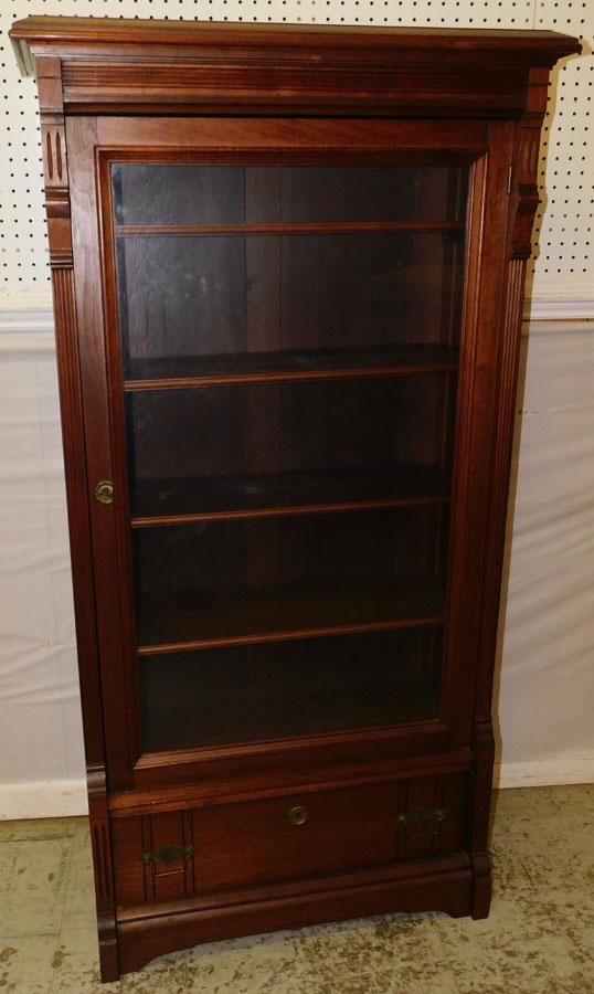 Victorian Walnut Glass Door Bookcase (1 of 4)