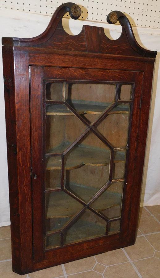 19th C English Oak Hanging Corner Cabinet (1 of 3)