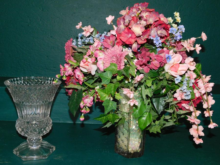 Cutglass Flower Vase & Glass Flower Vase: Cutglass Flower Vase & Glass Flower Vase .