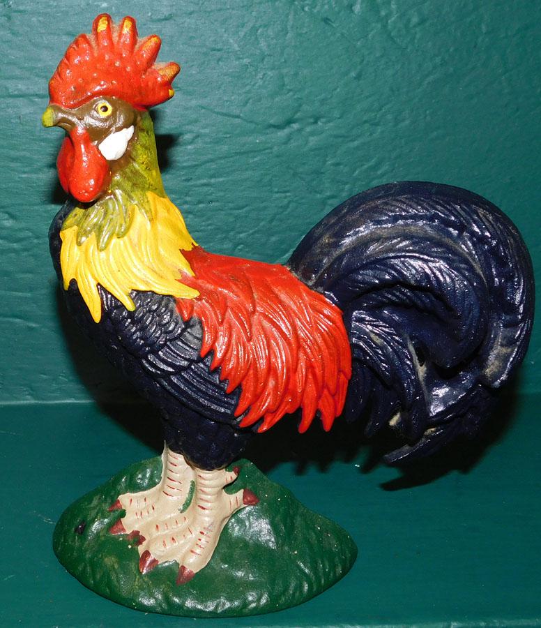 Cast Iron Rooster Door Stop: Cast Iron Rooster Door Stop. 9" H