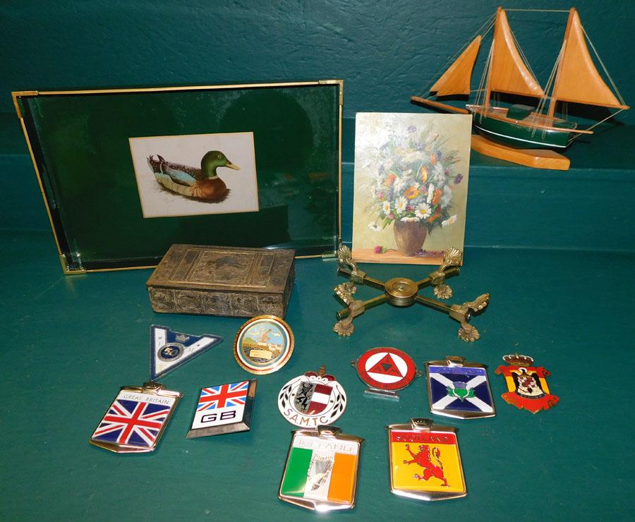 Box Lot Car Emblems-- Ships Model--Tray-- Artwork: Box Lot Car Emblems -- Ships Model-- Tray -- Artwork.
