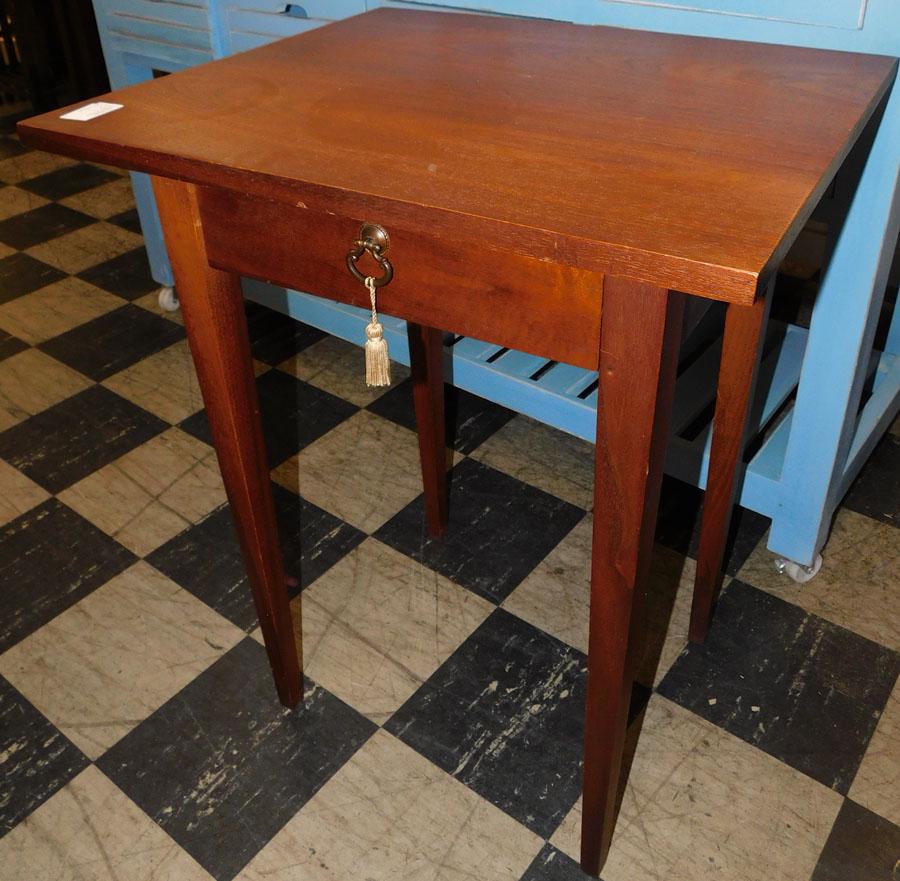 Walnut One Drawer Work Table: Walnut One Drawer Work Table. 22 1/4" W 19 1/2" D 28 1/4" H