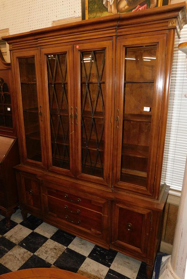 Thomasville Cherry French Provincial China Cabinet: Thomasville Cherry French Provincial China Cabinet. 60 1/2" W 16 1/2" D 79" H