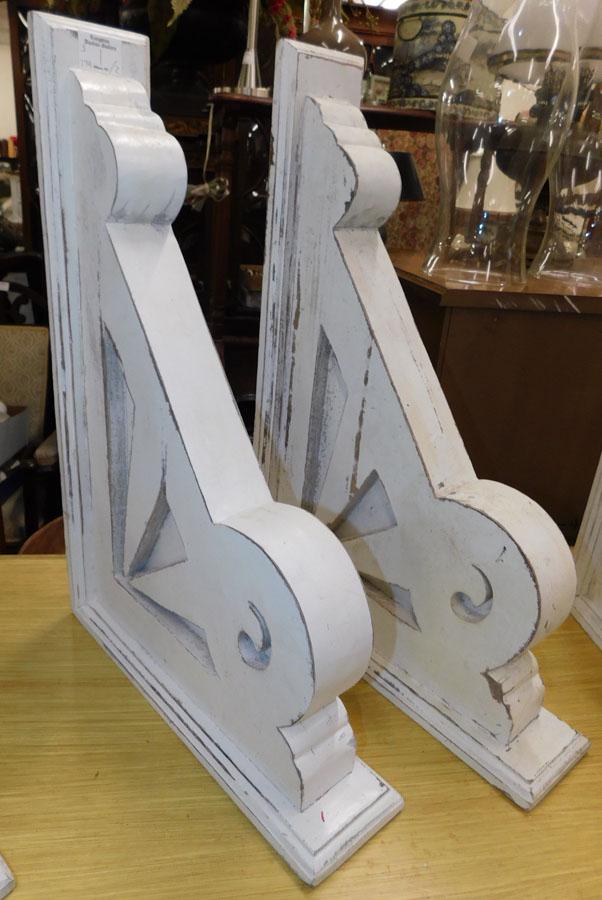 Pair Contemporary Paonted Corbels: Pair Contemporary Paonted Corbels. 21 1/4" X 14 1/4"