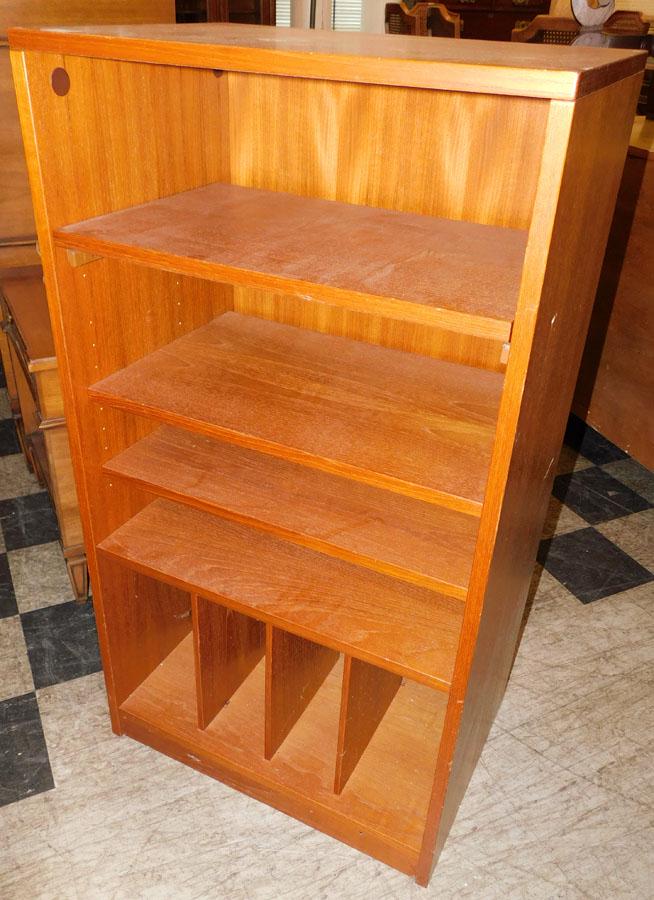 MCM Teak Wood Bookcase: MCM Teak Wood Bookcase. 23 3/4" W 16 1/2" D 43 3/4" H