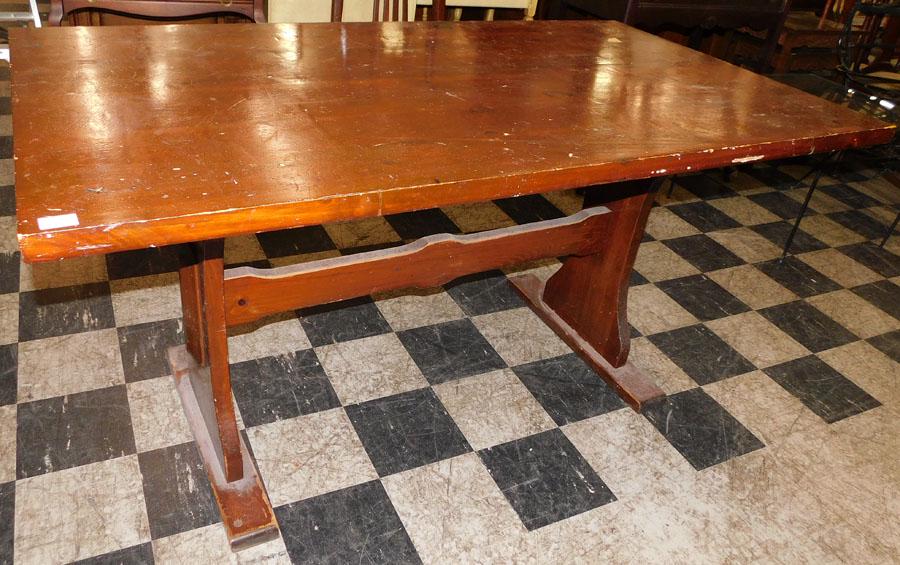 Pine Kitchen Table: Pine Kitchen Table. 39 1/4" W 33" D 30 1/4" H