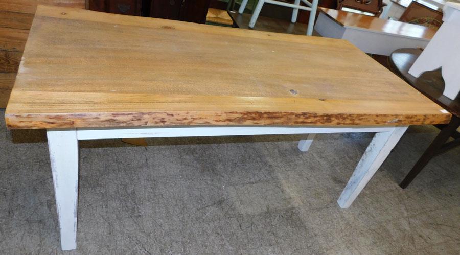 Butcher Block Top Kitchen Table: Butcher Block Top Kitchen Table. 72 1/2" Long 34 1/2" W 32 1/2" H