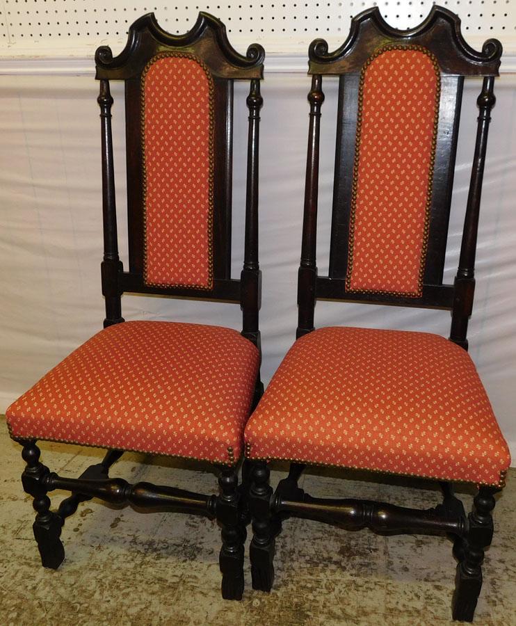 Pair 19th C English Oak Side Chairs (1 of 4)